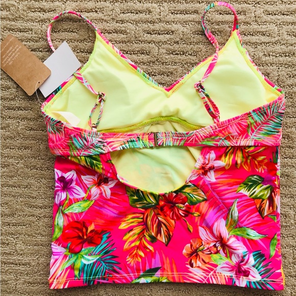 NWT HOBIE Girls TROPICAL California Style TANKINI BIKINI SWIMSUIT Size 12 - Picture 11 of 13